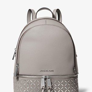 Michael Kors Rhea Medium studded grey backpack